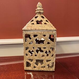 Rustic Tan Ceramic Lantern